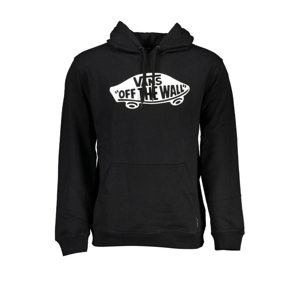 Κομψό μαύρο hoodie με κεντρική τσέπη