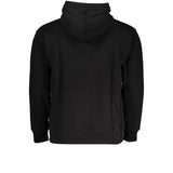 Schlankes schwarzes Zip -Sweatshirt mit Kapuzenzip