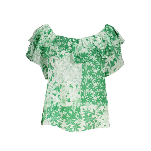 Green Boho Chic gemustertes T -Shirt mit Logo