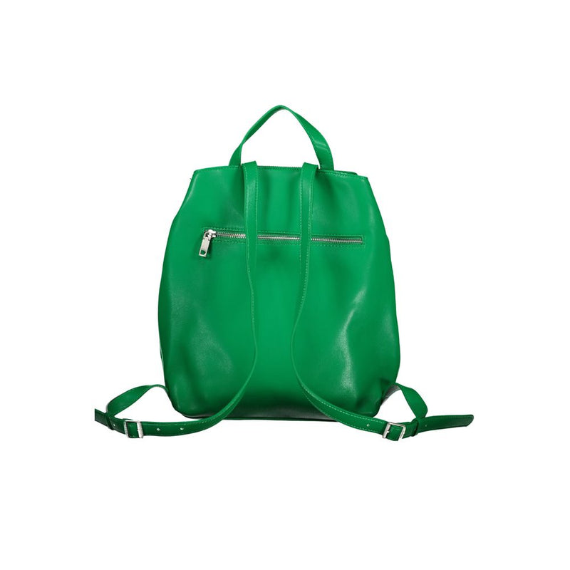 Chic Green Backpack with Contrast Details