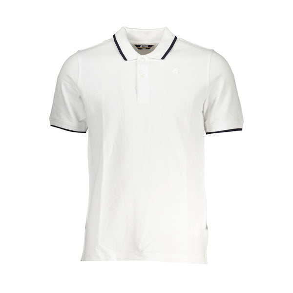 Chic White Contrast Detail Polo Shirt