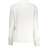 Chic White Long Sleeve Zippered Sweatshirt