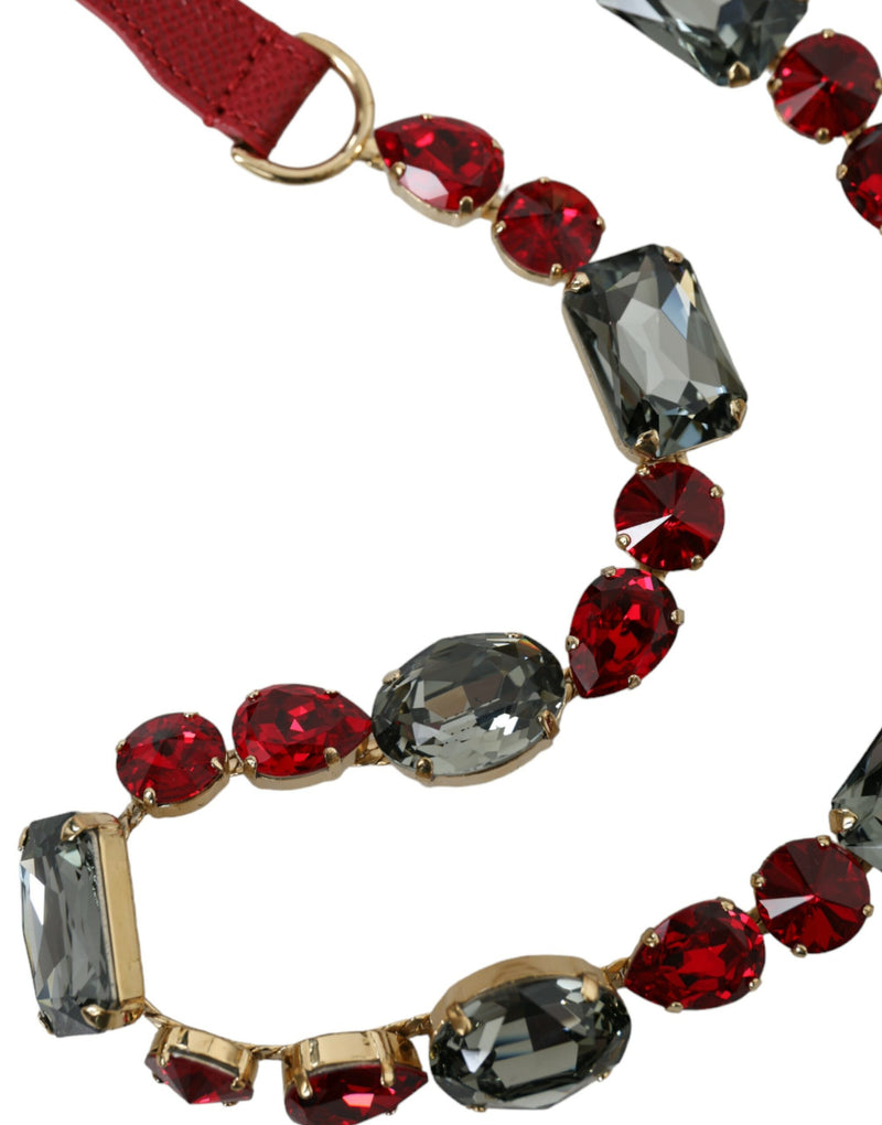 Ceinture de boucle en cristal rouge rayonnant