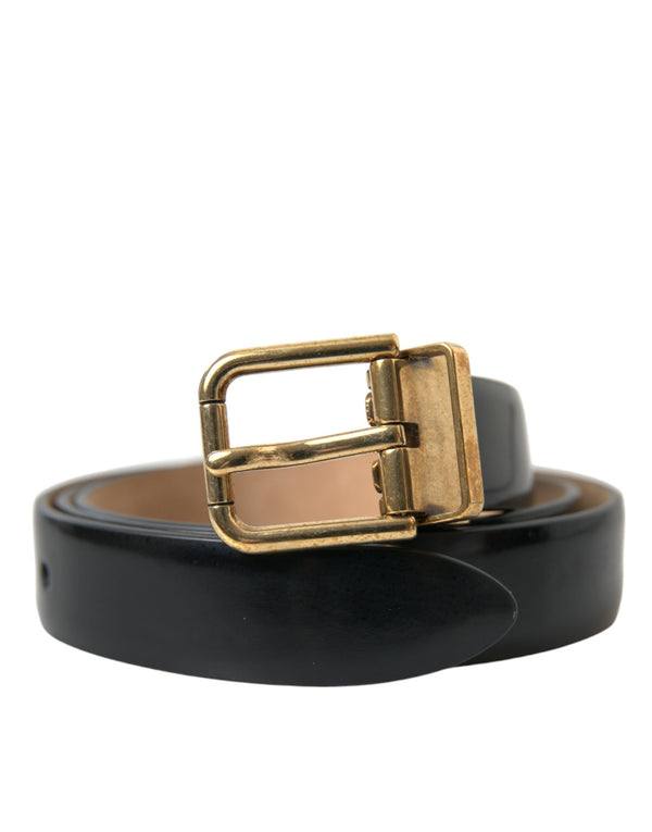 Ceinture de taille en cuir noir élégant avec boucle de logo