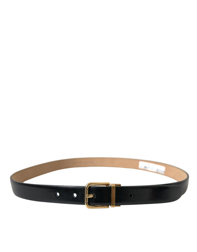 Ceinture de taille en cuir noir élégant avec boucle de logo