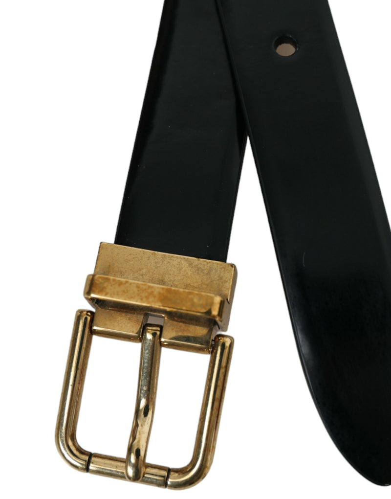 Ceinture de taille en cuir noir élégant avec boucle de logo