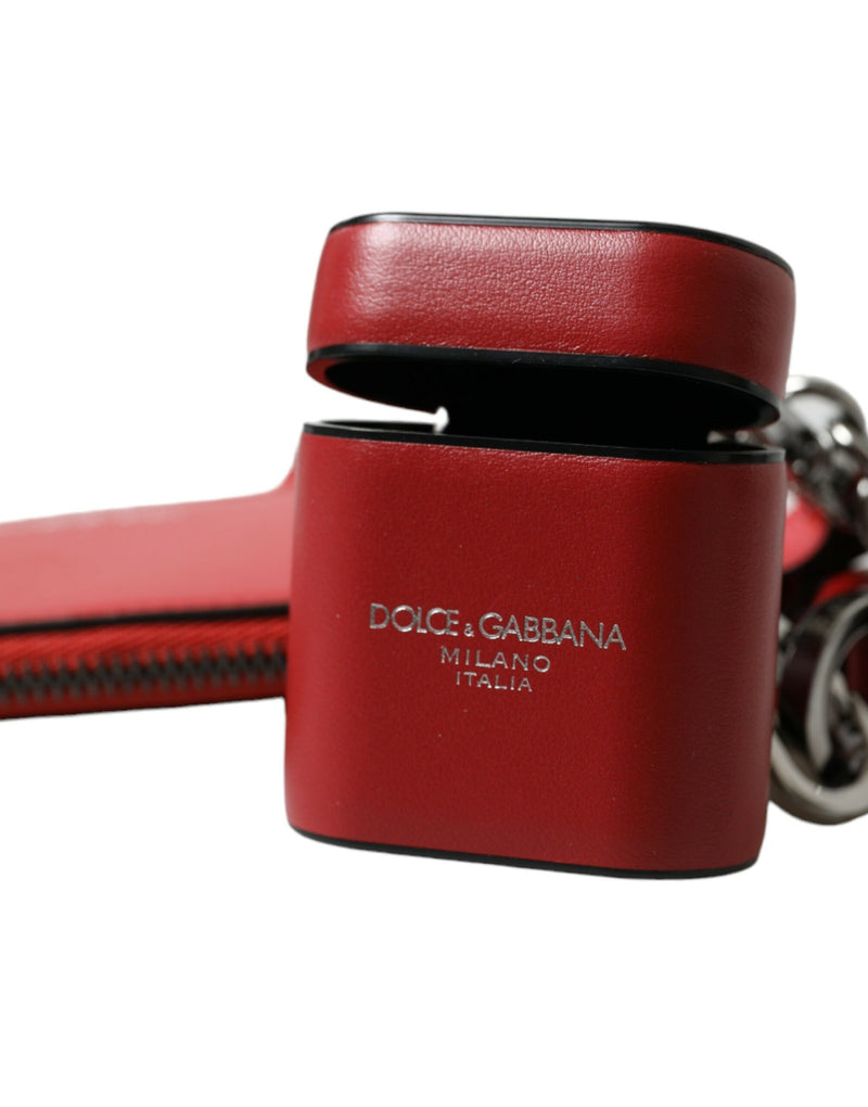 Elegante custodia airpod in pelle rossa