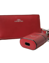 Elegante custodia airpod in pelle rossa