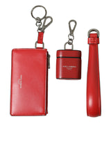 Elegante custodia airpod in pelle rossa