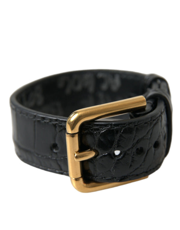 Bracciale in pelle nera elegante