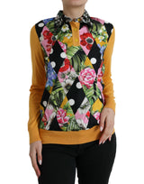 Multicolor Cashmere-Silk Blend Henley-Pullover