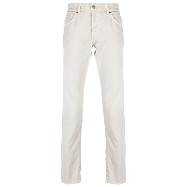 Pantalon de mélange de coton de couleur crème