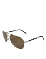 Schlanke silberne Metall Sonnenbrille für Männer