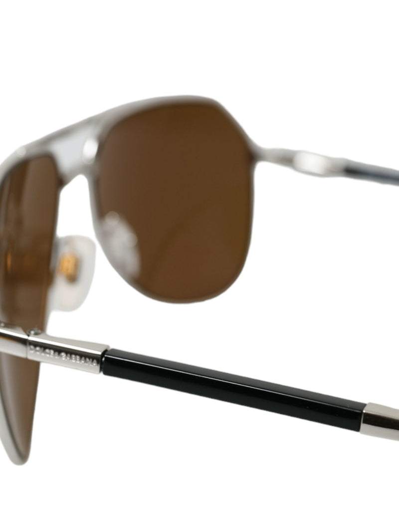 Gafas de sol de metal de plata elegante para hombres