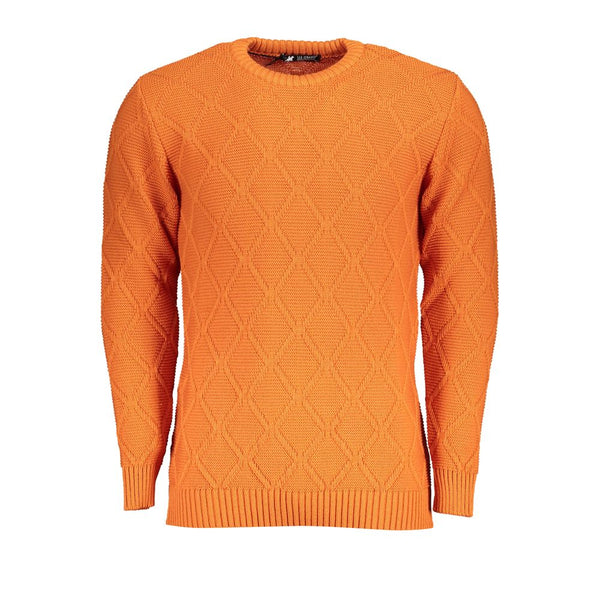 Orange Diamond Muster Crew Neckpullover