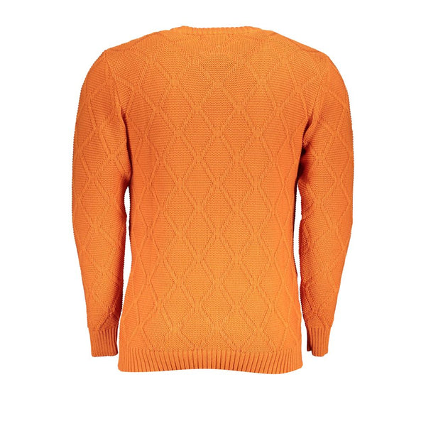 Orange Diamond Muster Crew Neckpullover