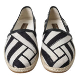 Eleganti espadrille in pelle a strisce