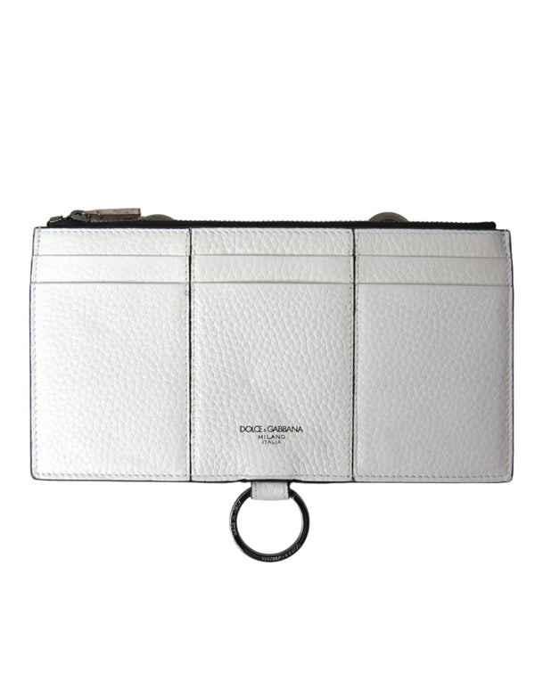 Eleganter weißer Leder -Crossbody -Karteninhaber