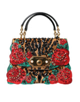 Chic Leopard verziert die Tasche mit roten Rosen!