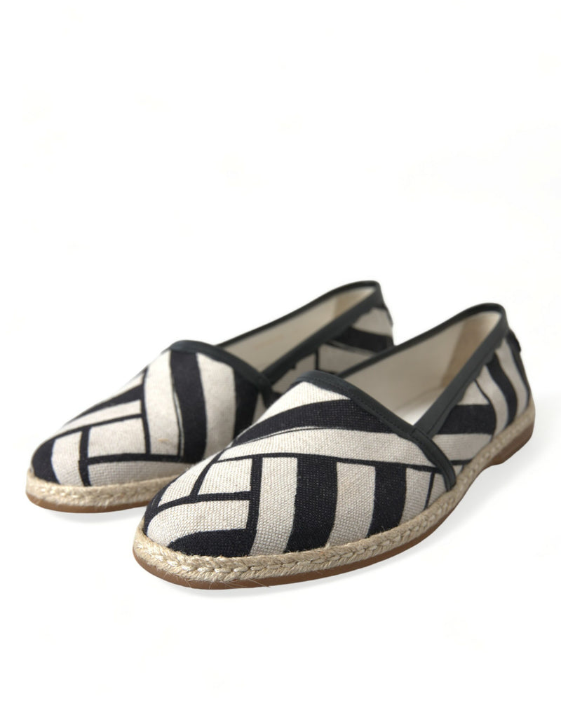 Espadrille in pelle di lusso a strisce chic