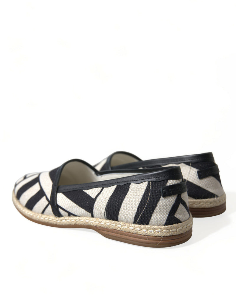 Espadrille in pelle di lusso a strisce chic