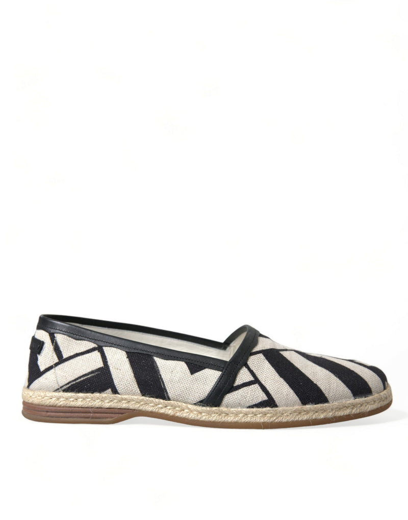 Espadrille in pelle di lusso a strisce chic