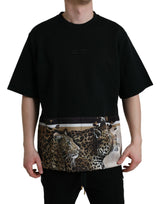 Elegantes Leopardenmuster Crew Neck -T -Shirt