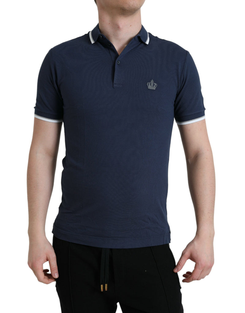 T-shirt polo ricamata a corona elegante