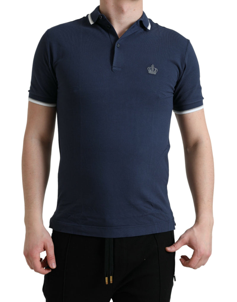 T-shirt polo ricamata a corona elegante