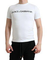 Elegante logo bianco Crewneck Tee