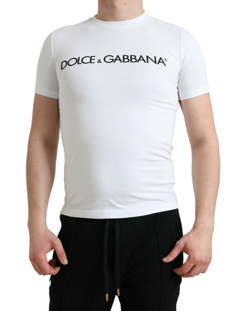 Elegante logo bianco Crewneck Tee