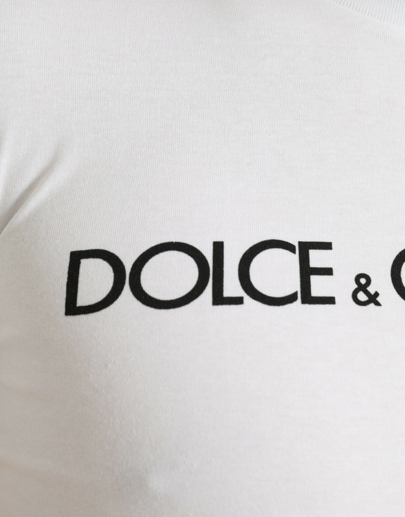 Elegante logo bianco Crewneck Tee