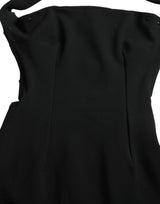 Elegante vestido de halter de vaina negra midi midi