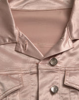 Elegante chaqueta de mezclilla rosa rosa