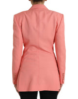 Chic Pink Peak Lapel Blazer