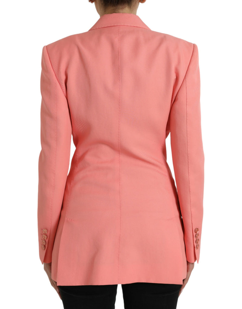 Blazer de solapa de pico rosa elegante