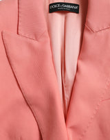 Blazer de solapa de pico rosa elegante