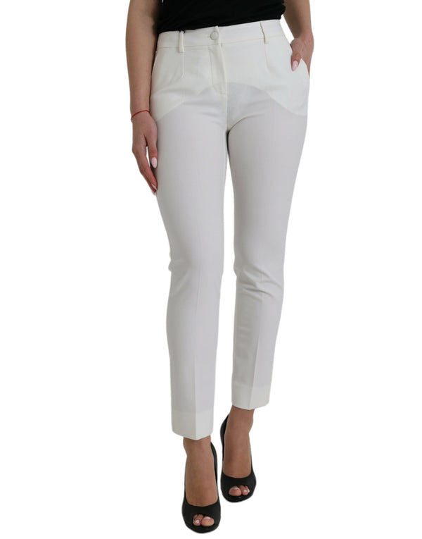 Pantalon effilé blanc élégant blanc-juge