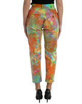 Pantalon à taille haute multicolore