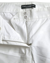 Elegantes pantalones de cintura media cónica blanca