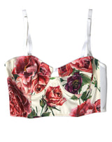 Miscela di seta floreale bustier crop top