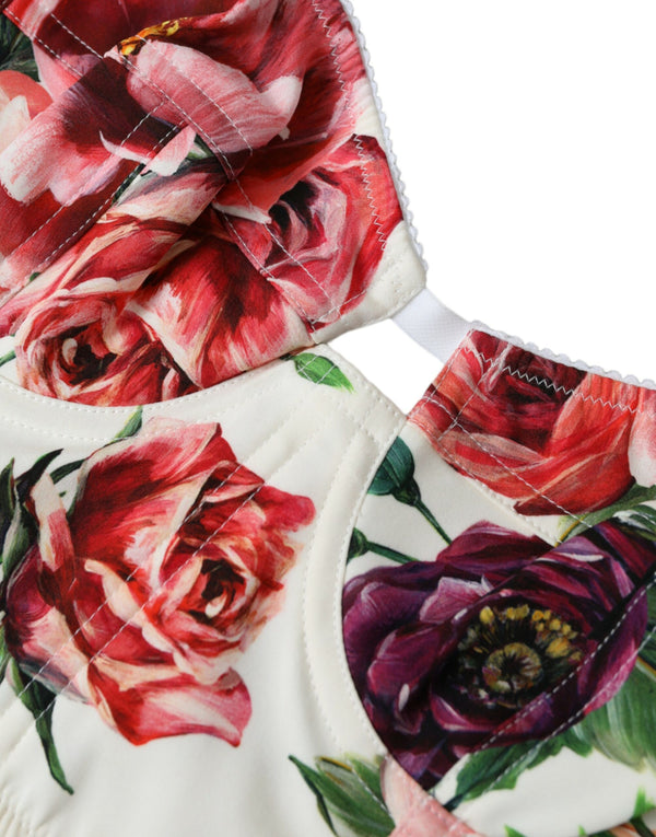 Top de la mezcla de seda floral Top de la bustier