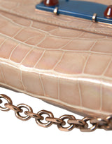 Embrayage beige élégant mini-chaîne pour l'élégance du soir