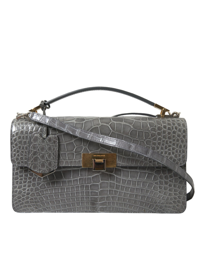 Sac à bandoulière moyen en cuir alligator