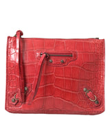 Clutch in pelle alligatore rosso esotico