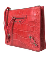 Clutch in pelle alligatore rosso esotico