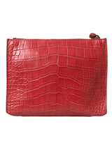 Clutch in pelle alligatore rosso esotico