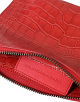 Clutch in pelle alligatore rosso esotico