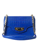 Alligator -Haut -Mini -Umhängetasche - elegant blau