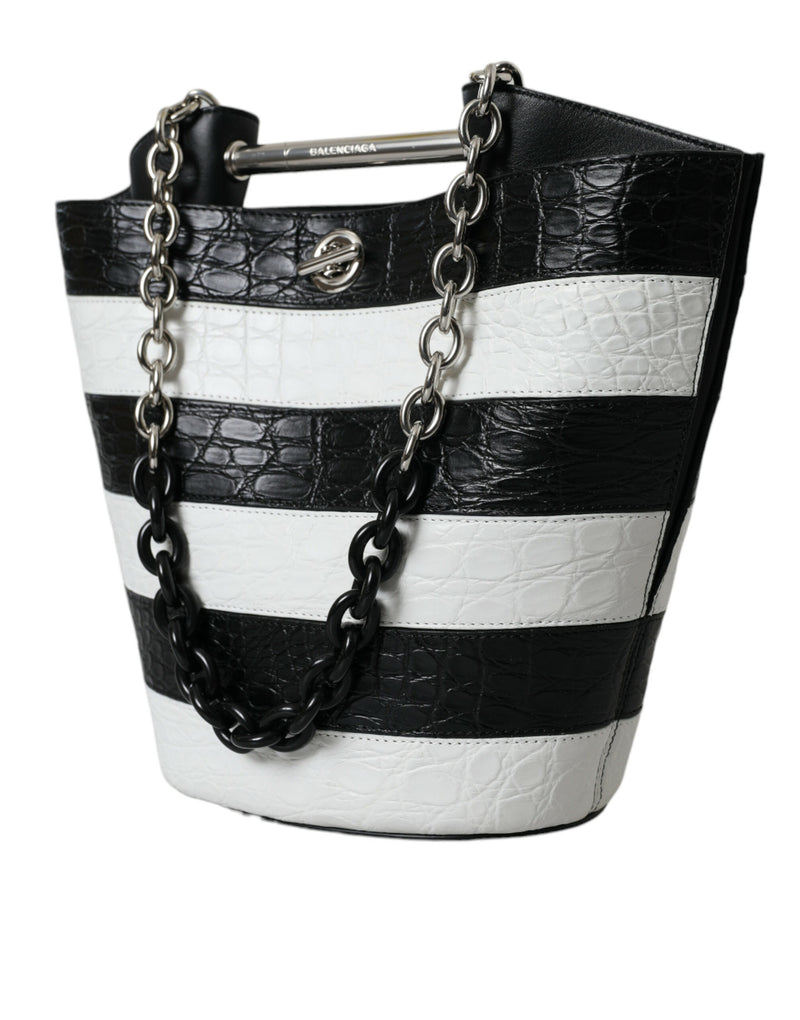 Sac de godet maxi en cuir crocodile chic